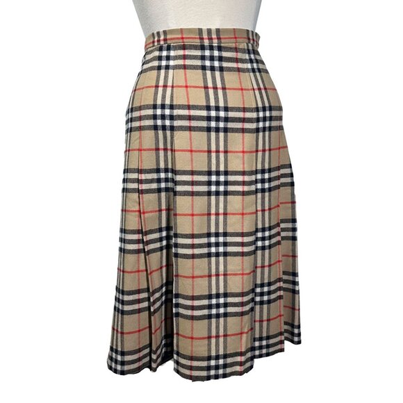 Vintage Burberrys London Nova Check Wool Skirt Size 8 EX Long Made in England - Picture 2 of 13